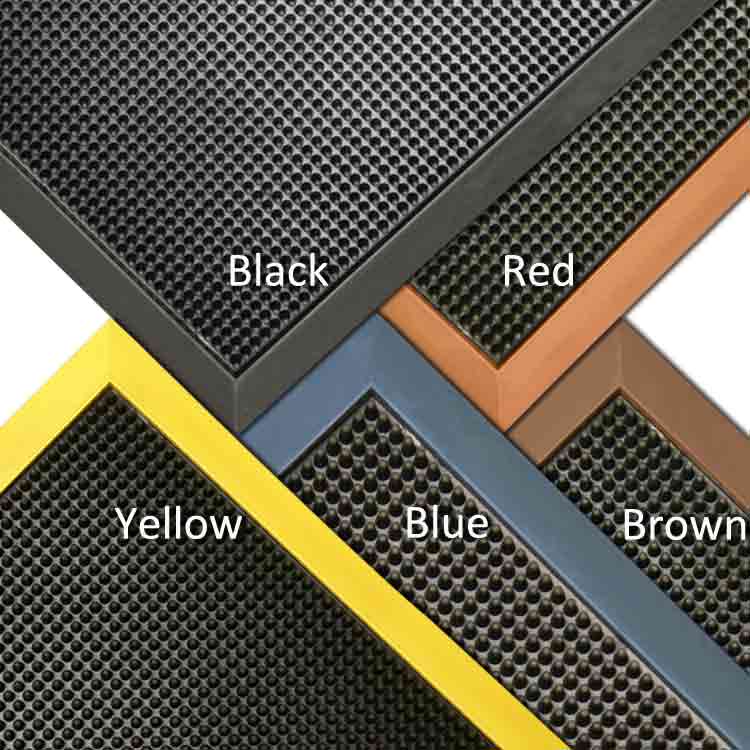 Color palette showing 5 colors Yellow, Blue, Red, Brown, Black