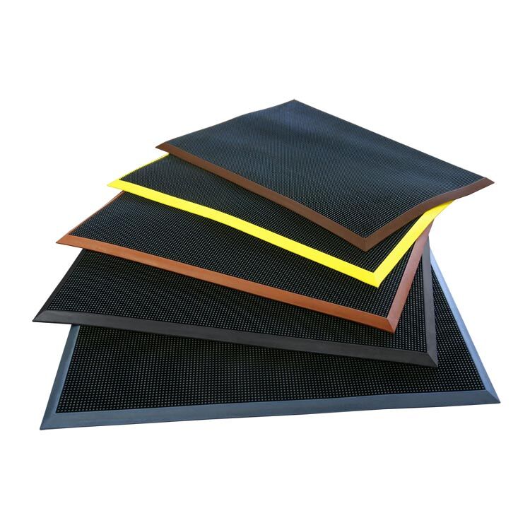 Door Scraper Entry Shot Large Doormat Scrapes Away Dirt and Provides Traction available in 5 colorful borders black, blue, brown, red & yellow