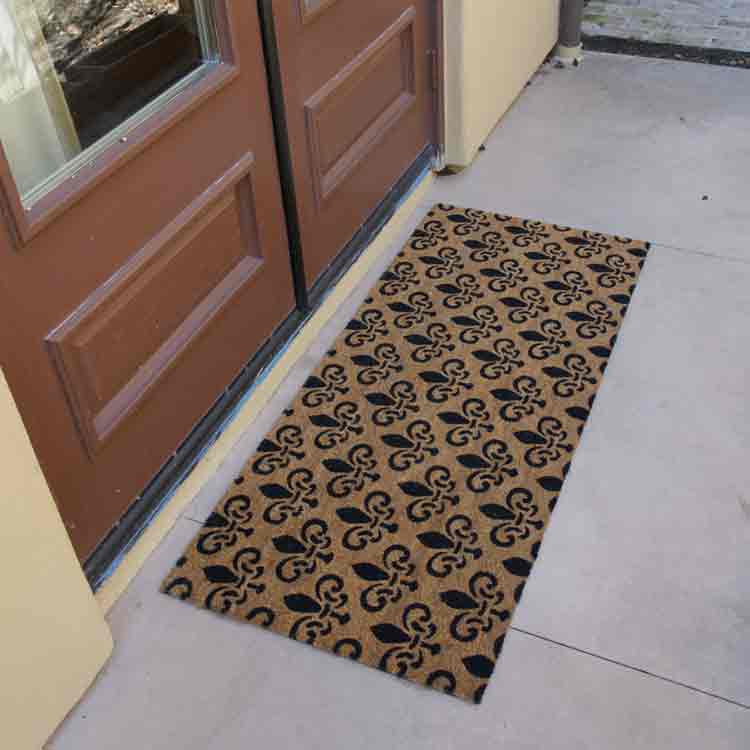 St.-Germaine-Fleur_Action_03_24x57_Large St. Germaine Fleur de Lis Doormat in front of door