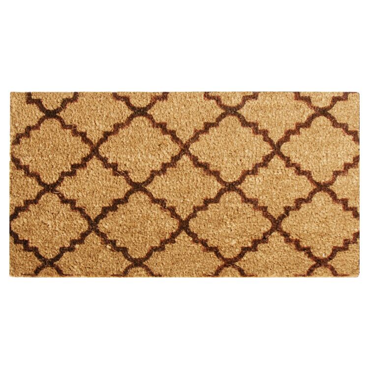 casablanca_brown_entry_Large Outdoor Rubber Mat with black coir design is Resistant to Weather and Foot Traffic