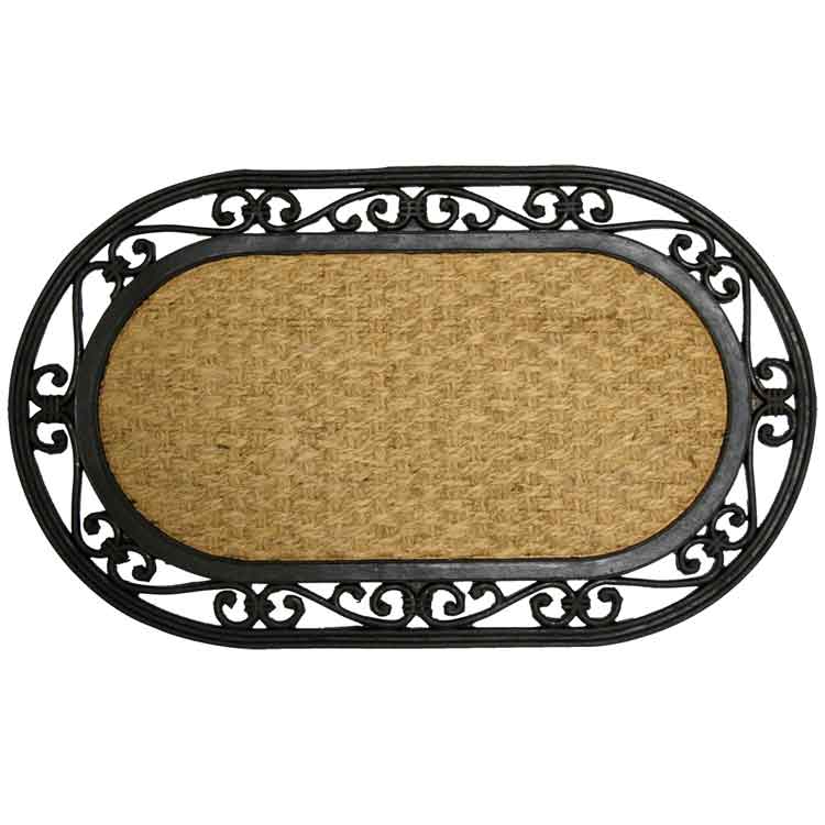 Alexandria 01 Product 750x750 1 Rubber coir door mat with black design around the border