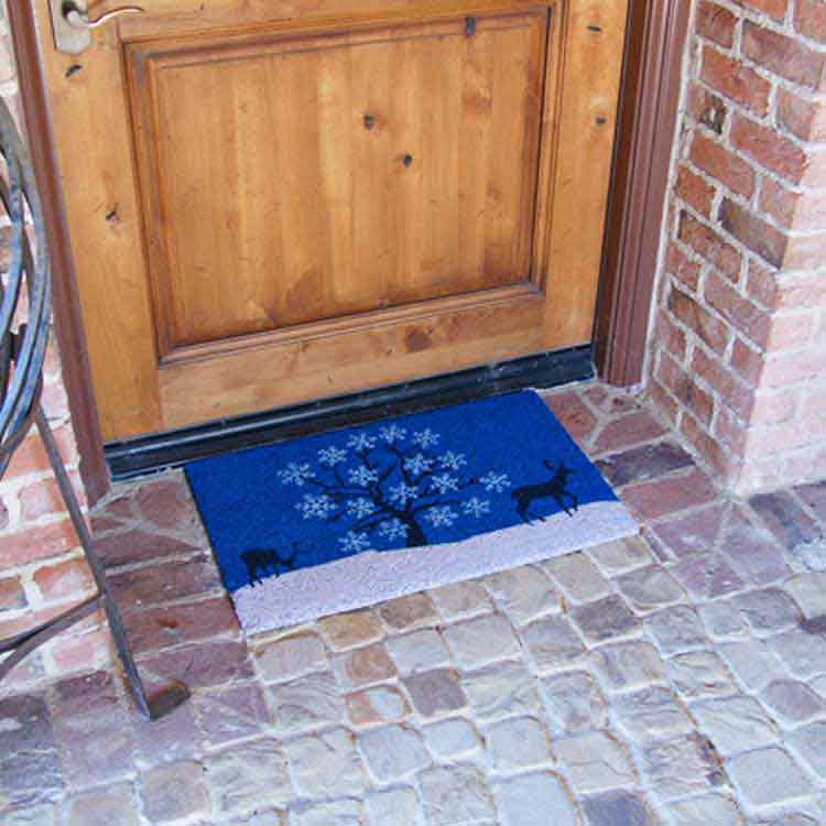 Holiday Doormats with a Blue Sky tree and a pair of deers in Mind