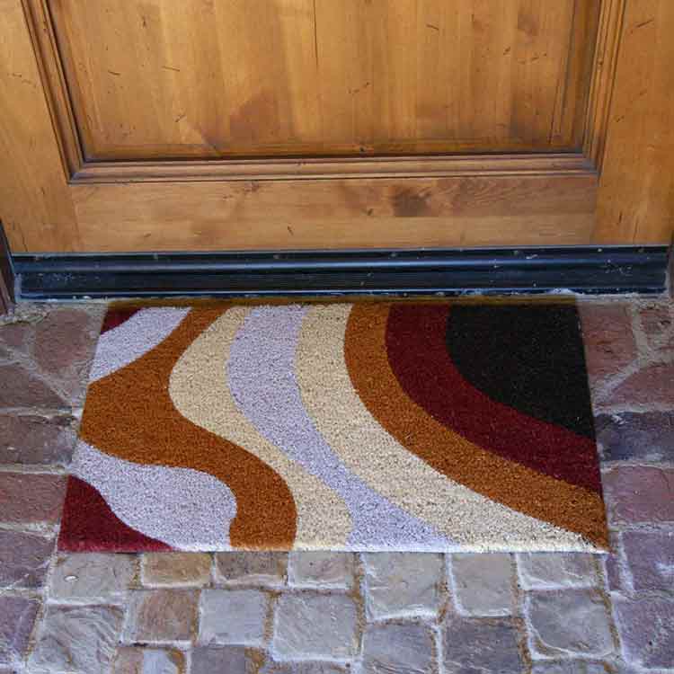 Brown Streaks Action2 Large Multicolored mat brown streak label modern door mat
