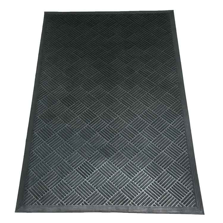 Black color checkered pattern Economical and Eco-Friendly Rubber Doormat at front door