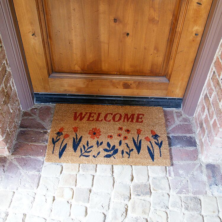 FloralGarden Action 01 750x750 1 Welcome mat with picture of a garden