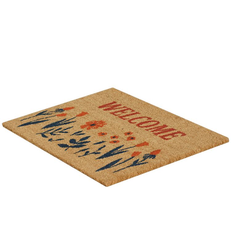 Floral garden welcome spring doormat