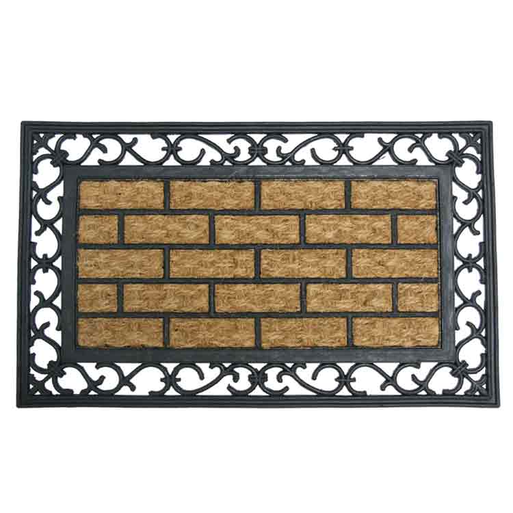 Gibraltar 01 Product 750x750 1 Doormat with rubber coir black color design on border and at the center to improve traction