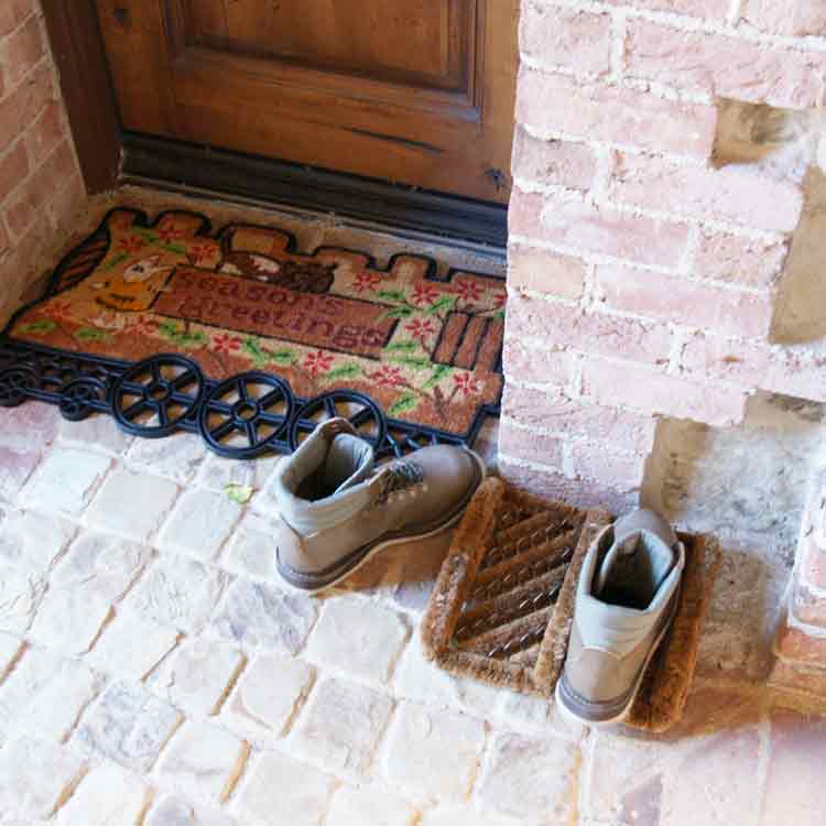 Herringbone_Action1_Large Best Selling Boot Scraper Herringbone pattern place to keep both the shoes