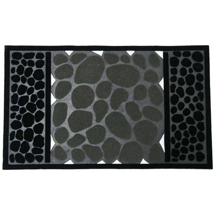 RiverRocks 01 Product 750x750 Perfect Black color with picture of rocks Welcome Mat