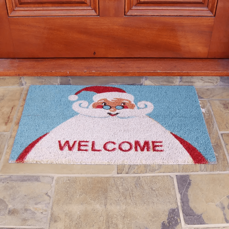 Christmas Doormats with Jolly Ole Saint Nick