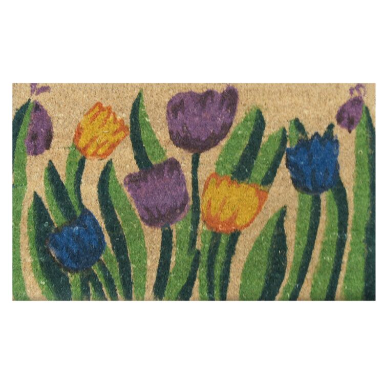 TulipGarden-01-Product_Large Handmade doormat with tulip garden design