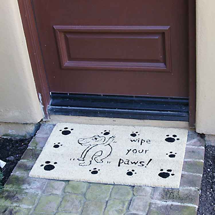 Wipe-Your-Paws-Action-02_Large Wipe Your Paws Dog Doormat In Front Of Door