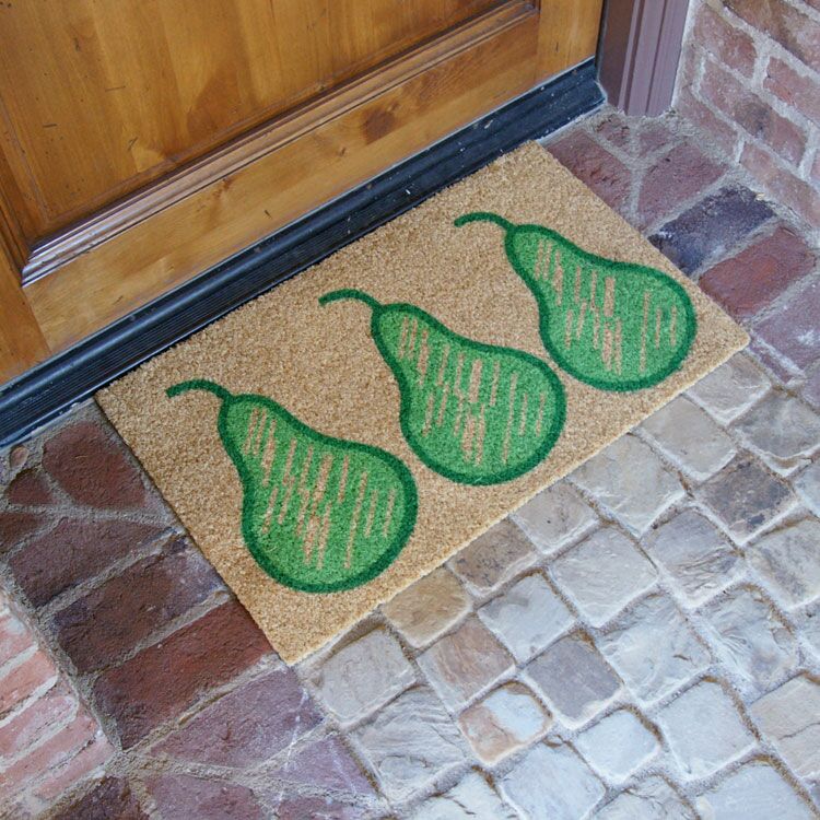 bartellet_action1_Large Weather-Resistant Coir Mat Featuring Green Pear Fruits