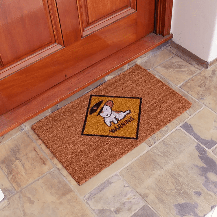 beware-of-dog-01-action_Large Beware of Dog Door Mat