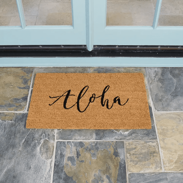 Welcome Mat with Hawaiian Hello (Aloha)