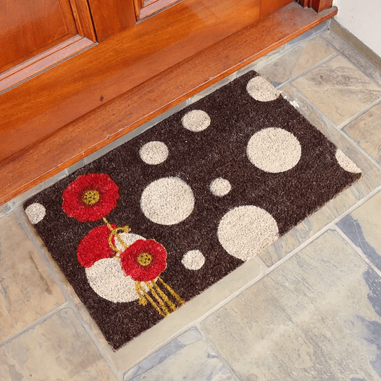 rogue contemporary floral 01 action Large 1 Rouge Contemporary Doormat In Front Of Door