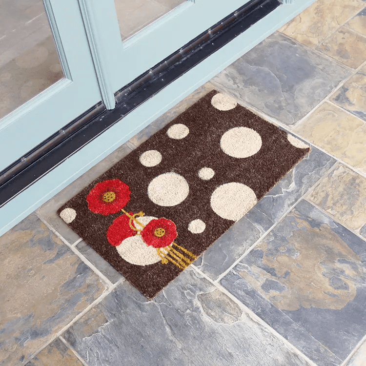 rogue contemporary floral 02 action Large 1 Rouge Contemporary Doormat In Front Of Door