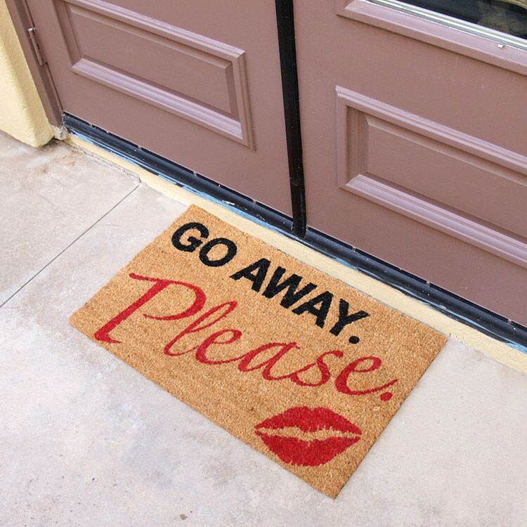 APoliteKissGoodbye Action 02 1000x1000 1 A Polite Kiss Goodbye - Go Away Doormat