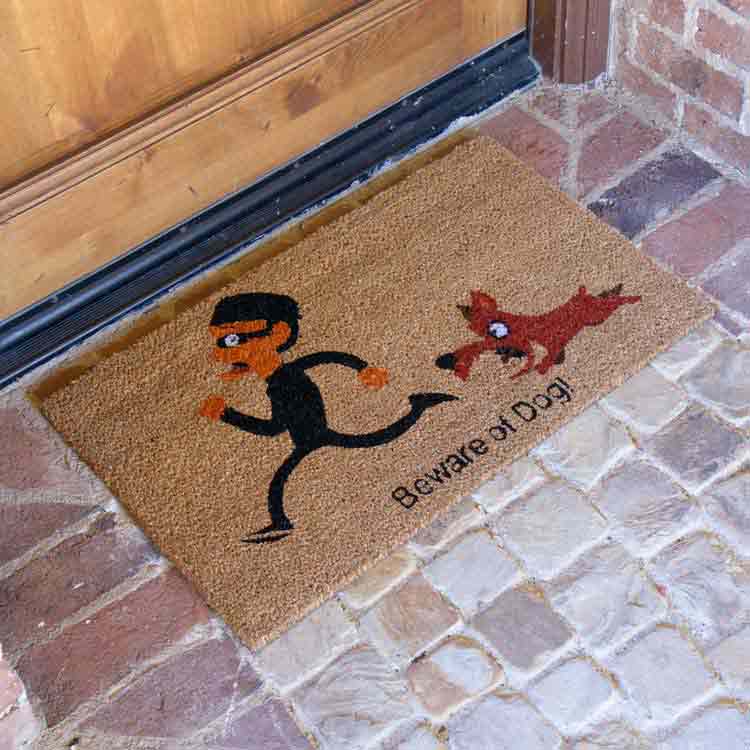 beware-of-dog-22-action_Large Beware of dog welcome mat in front of door