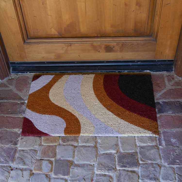 Brown_Streaks_Action3_Large Modern Doormats with a Unique Minimalist Design placed at front door