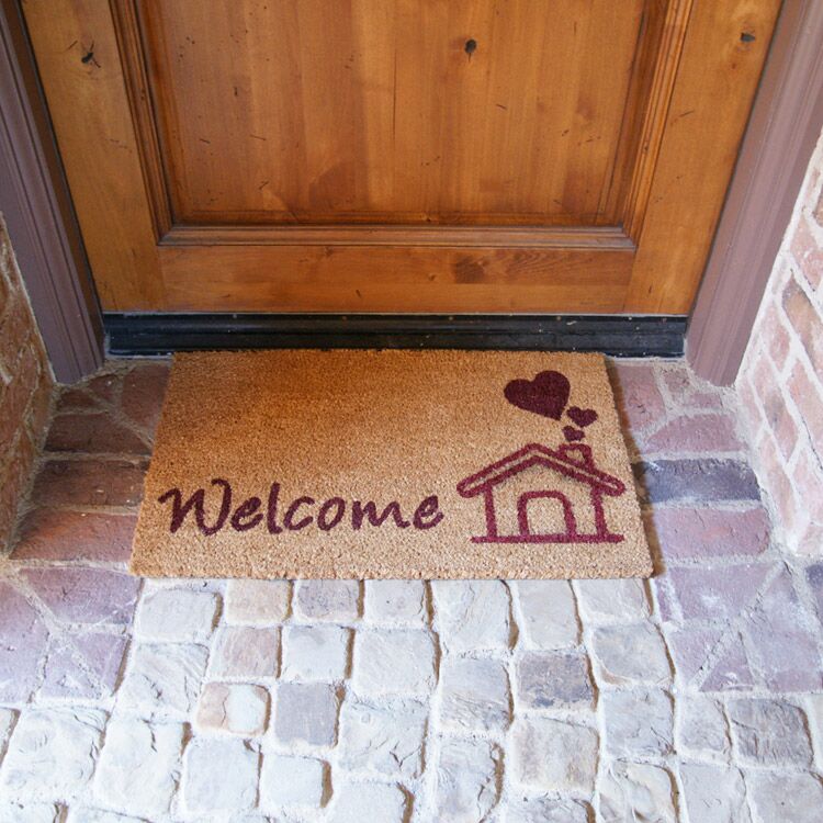 BurstingWithLove Action 01 750x750 1 Welcome mat with home sweet home picture