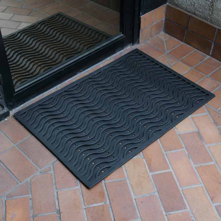Dura_Scraper_Wave_Single_750x750 Black color wave pattern Durable Commercial Rubber Door Mat