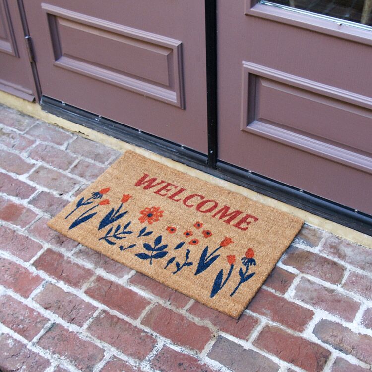 FloralGarden Action 03 750x750 1 Welcome mat with picture of a garden
