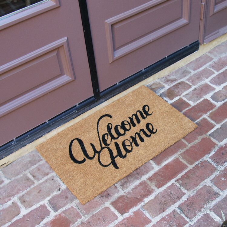 GreetingsFromYourHumbleAbode Action 03 750x750 1 Greetings from your humble abode! welcome home doormat in front of door