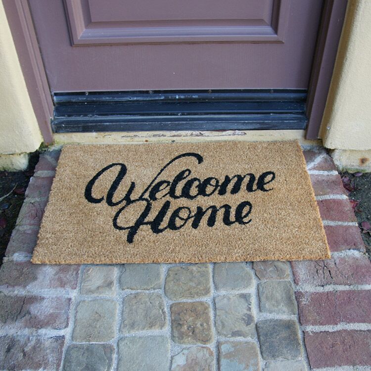 GreetingsFromYourHumbleAbode Action 04 750x750 1 Greetings from your humble abode! welcome home doormat in front of door