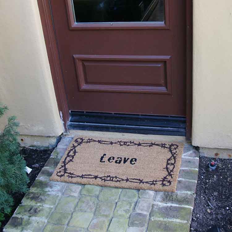 Leave_Action3_Large Un-Invite all Guest with this Eco-Friendly Funny Doormat in front of door