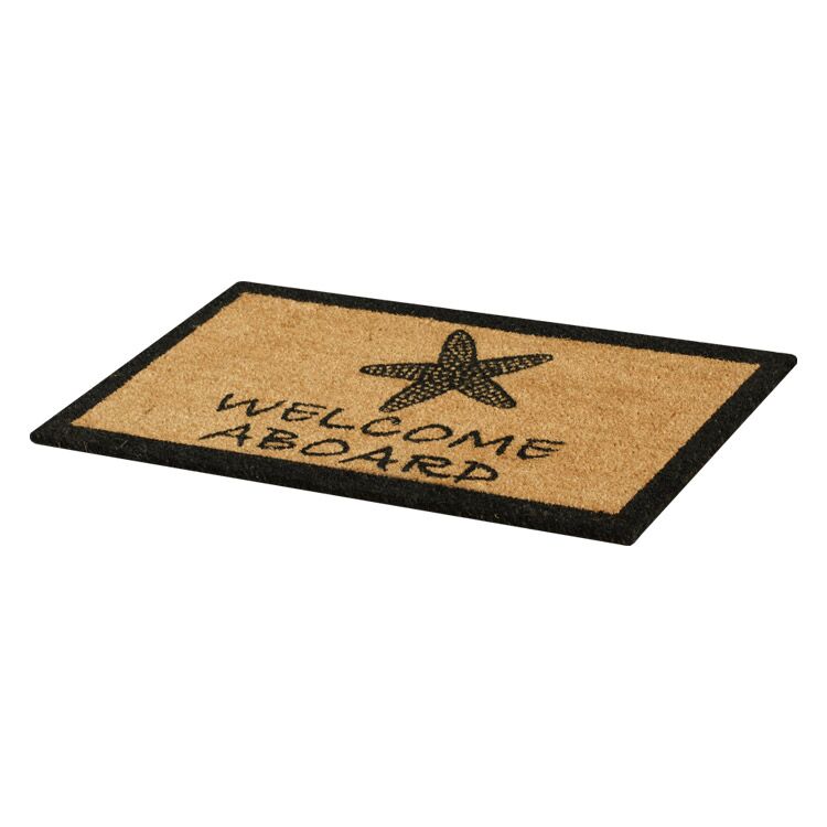 Welcome Aboard sign with sea side shell