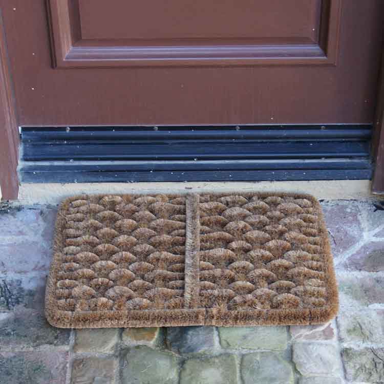 Shiraz-04-Action_Large Shiraz Coir Welcome Mat in front of dark brown door