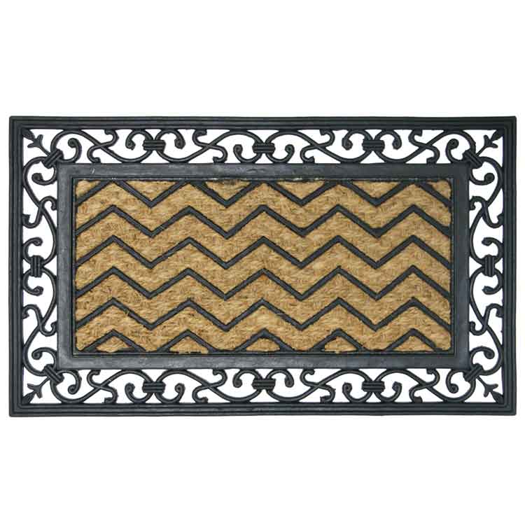 Waves 01 Product 750x750 1 Rubber Mat Combined with black coir design to improve traction