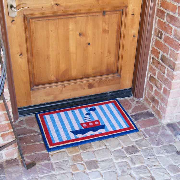 Welcome doormat showing anchor nautical doormat