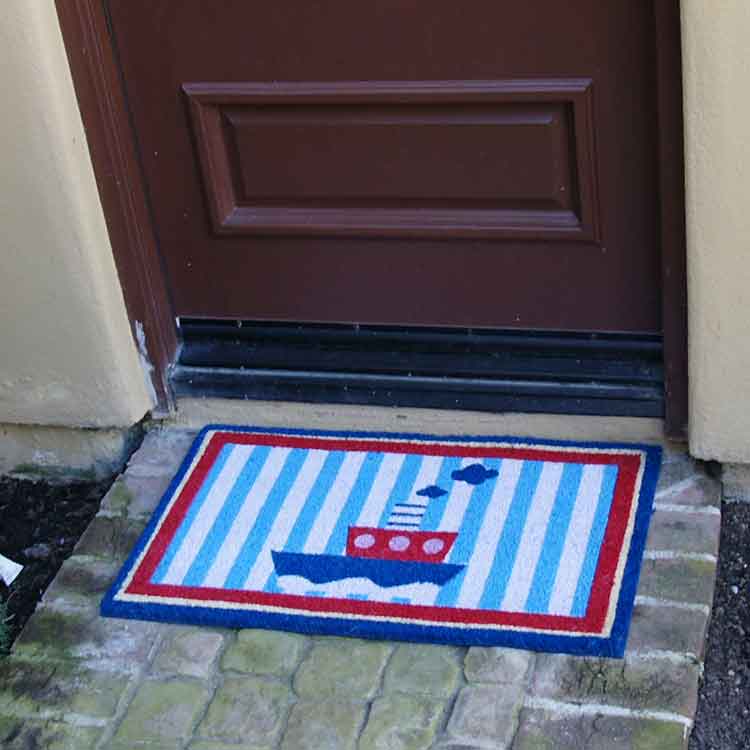WelcomeAboard-Action-02-750x750 Welcome doormat showing anchor nautical doormat