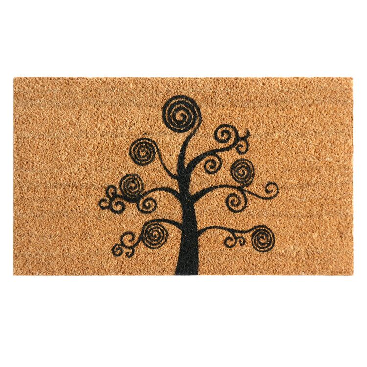 deciduous_tree_entry_Large Deciduous Tree modern door mat with twirling branches