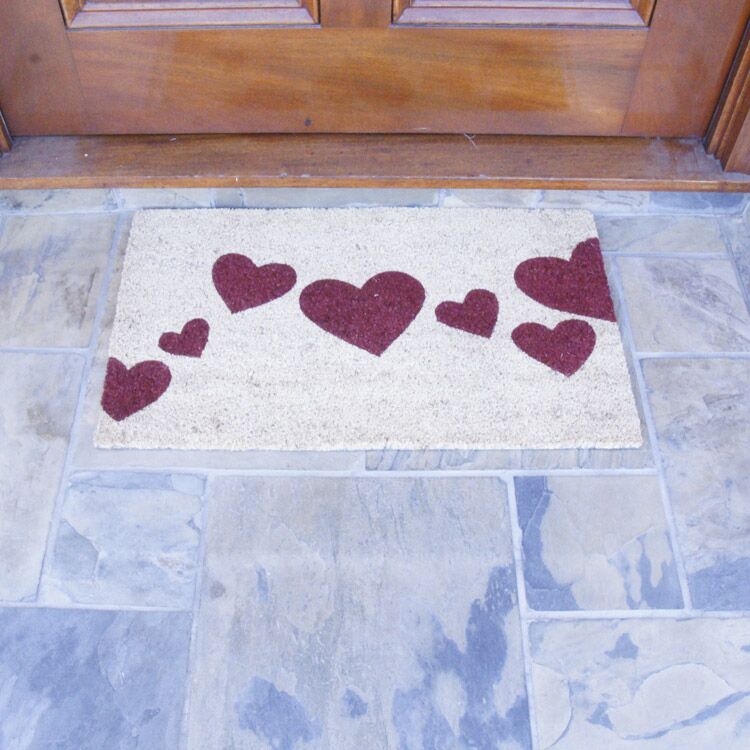 red hearts red hearts doormat