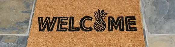 Stylish Modern Hawaii Tropical Beach Photo Welcome Doormat retailer