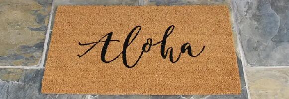 Stylish Modern Hawaii Tropical Beach Photo cheapest Welcome Doormat